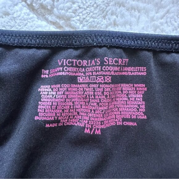 Victoria's Secret | Black "The Strappy Cheeky" Bikini Bottoms | Size Medium - Picture 6 of 7